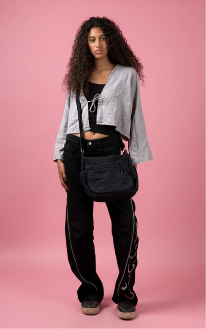 SAC CROIX EN DENIM BLEU FONCÉ