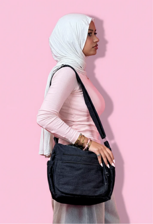 SAC CROIX EN DENIM BLEU FONCÉ